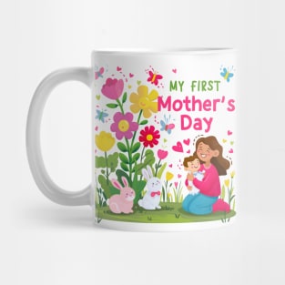 My first mothers day bunnies and flowers fun print shirt Mug